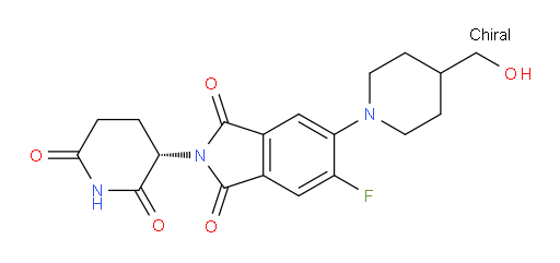 (S)-2-(2,6-dioxopiperidin-3-yl)-5-fluoro-6-(4-(hydroxymethyl)piperidin-1-yl)isoindoline-1,3-dione