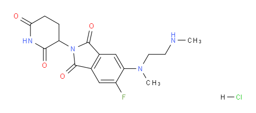 2-(2,6-dioxopiperidin-3-yl)-5-fluoro-6-(methyl(2-(methylamino)ethyl)amino)isoindoline-1,3-dione hydrochloride