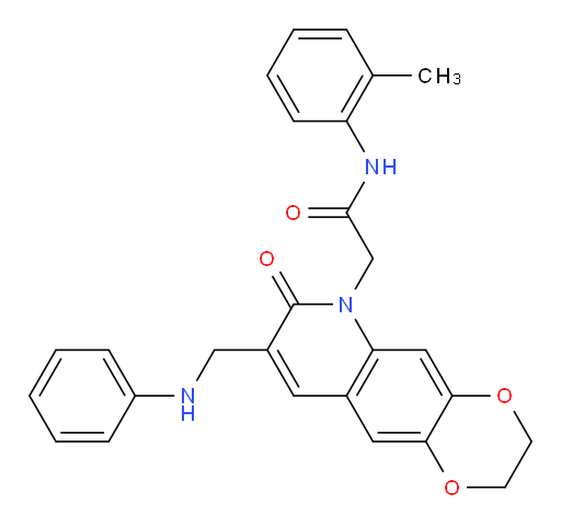 N-(2-methylphenyl)-2-{7-oxo-8-[(phenylamino)methyl]-2H,3H,6H,7H-[1,4]dioxino[2,3-g]quinolin-6-yl}acetamide
