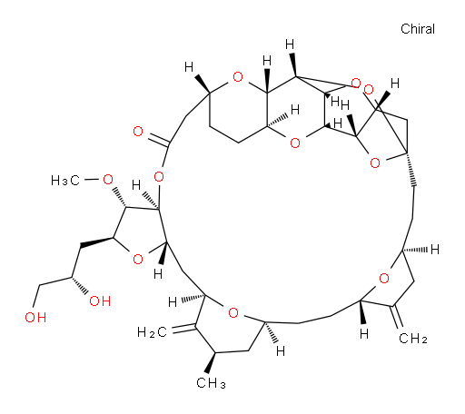 D-threo-L-talo-L-ido-D-galacto-D-allo-14-Pentatriacontulo-14,11-furanosonic acid, 3,7:6,10:8,14:9,12:17,20:23,27:29,32-heptaanhydro-2,4,5,13,15,16,18,19,21,22,24,25,26,28,33-pentadecadeoxy-25-methyl-31-O-methyl-19,26-bis(methylene)-, 1,30-lactone, (14S)- (9CI)