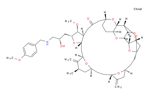 11,15:18,21:24,28-Triepoxy-7,9-ethano-12,15-methano-9H,15H-furo[3,2-i]furo[2′,3′:5,6]pyrano[4,3-b][1,4]dioxacyclopentacosin-5(4H)-one, hexacosahydro-2-[(2S)-2-hydroxy-3-[[(4-methoxyphenyl)methyl]amino]propyl]-3-methoxy-26-methyl-20,27-bis(methylene)-, (2R,3R,3aS,7R,8aS,9S,10aR,11S,12R,13aR,13bS,15S,18S,21S,24S,26R,28R,29aS)- (9CI)