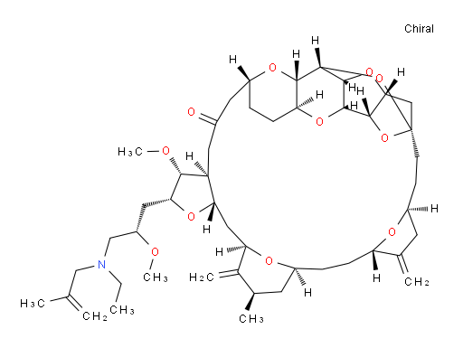 (2R,3R,3aS,7R,8aS,9S,10aR,11S,12R,13aR,13bS,15S,18S,21S,24S,26R,28R,29aS)-2-[(2S)-3-[Ethyl(2-methyl-2-propen-1-yl)amino]-2-methoxypropyl]hexacosahydro-3-methoxy-26-methyl-20,27-bis(methylene)-11,15:18,21:24,28-triepoxy-7,9-ethano-12,15-methano-9H,15H-furo[3,2-i]furo[2′,3′:5,6]pyrano[4,3-b][1,4]dioxacyclopentacosin-5(4H)-one (ACI)