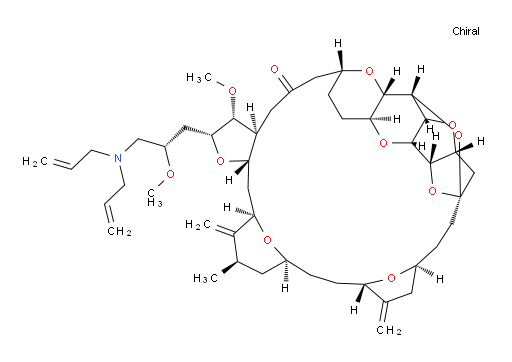(2R,3R,3aS,7R,8aS,9S,10aR,11S,12R,13aR,13bS,15S,18S,21S,24S,26R,28R,29aS)-2-[(2S)-3-(Di-2-propen-1-ylamino)-2-methoxypropyl]hexacosahydro-3-methoxy-26-methyl-20,27-bis(methylene)-11,15:18,21:24,28-triepoxy-7,9-ethano-12,15-methano-9H,15H-furo[3,2-i]furo[2′,3′:5,6]pyrano[4,3-b][1,4]dioxacyclopentacosin-5(4H)-one (ACI)