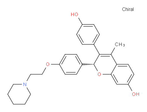(2R)-3-(4-Hydroxyphenyl)-4-methyl-2-[4-[2-(1-piperidinyl)ethoxy]phenyl]-2H-1-benzopyran-7-ol (ACI)