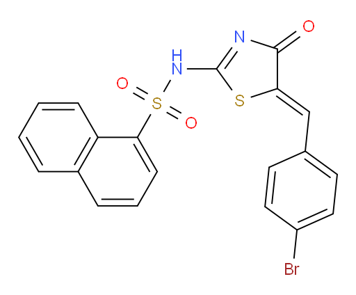 N-[(5Z)-5-[(4-Bromophenyl)methylene]-4,5-dihydro-4-oxo-2-thiazolyl]-1-naphthalenesulfonamide (ACI)