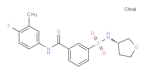 N-(4-Fluoro-3-methylphenyl)-3-[[[(3S)-tetrahydro-3-furanyl]amino]sulfonyl]benzamide (ACI)