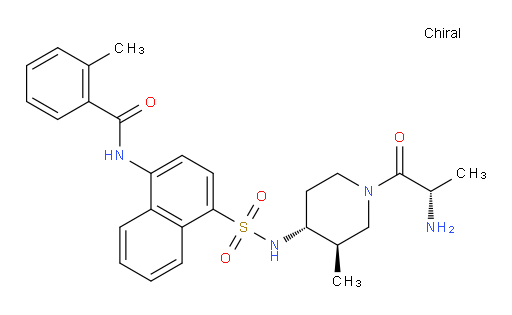 N-[4-[[[(3R,4R)-1-[(2S)-2-Amino-1-oxopropyl]-3-methyl-4-piperidinyl]amino]sulfonyl]-1-naphthalenyl]-2-methylbenzamide (ACI)
