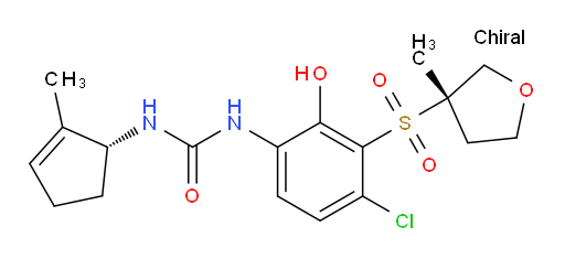 N-[4-Chloro-2-hydroxy-3-[[(3S)-tetrahydro-3-methyl-3-furanyl]sulfonyl]phenyl]-N′-[(1R)-2-methyl-2-cyclopenten-1-yl]urea (ACI)