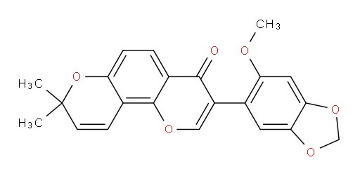 3-(6-Methoxy-1,3-benzodioxol-5-yl)-8,8-dimethyl-4H,8H-benzo[1,2-b:3,4-b′]dipyran-4-one (ACI)