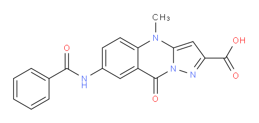 7-(Benzoylamino)-4,9-dihydro-4-methyl-9-oxopyrazolo[5,1-b]quinazoline-2-carboxylic acid (ACI)