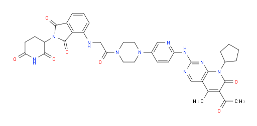 4-[[2-[4-[6-[(6-Acetyl-8-cyclopentyl-7,8-dihydro-5-methyl-7-oxopyrido[2,3-d]pyrimidin-2-yl)amino]-3-pyridinyl]-1-piperazinyl]-2-oxoethyl]amino]-2-(2,6-dioxo-3-piperidinyl)-1H-isoindole-1,3(2H)-dione (ACI)