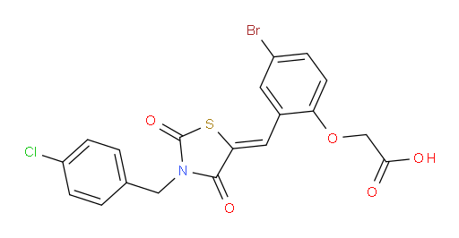 2-[4-Bromo-2-[[3-[(4-chlorophenyl)methyl]-2,4-dioxo-5-thiazolidinylidene]methyl]phenoxy]acetic acid (ACI)