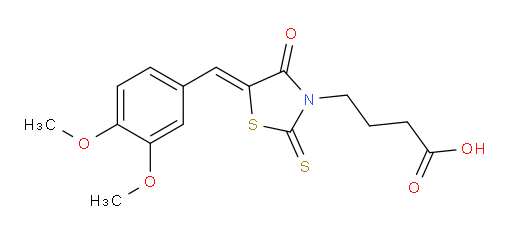 5-[(3,4-Dimethoxyphenyl)methylene]-4-oxo-2-thioxo-3-thiazolidinebutanoic acid (ACI)