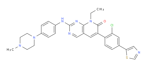 6-[2-Chloro-4-(5-thiazolyl)phenyl]-8-ethyl-2-[[4-(4-methyl-1-piperazinyl)phenyl]amino]pyrido[2,3-d]pyrimidin-7(8H)-one (ACI)