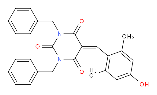 5-[(4-Hydroxy-2,6-dimethylphenyl)methylene]-1,3-bis(phenylmethyl)-2,4,6(1H,3H,5H)-pyrimidinetrione (ACI)