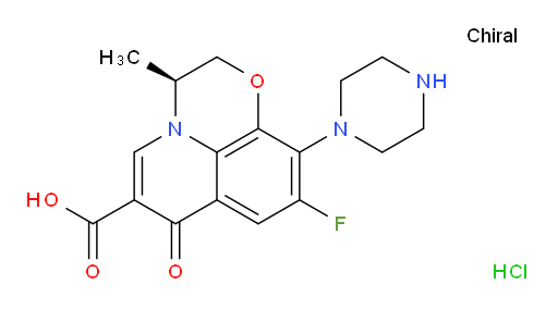 7H-Pyrido[1,2,3-de]-1,4-benzoxazine-6-carboxylic acid, 9-fluoro-2,3-dihydro-3-methyl-7-oxo-10-(1-piperazinyl)-, hydrochloride (1:1), (3S)- (ACI)