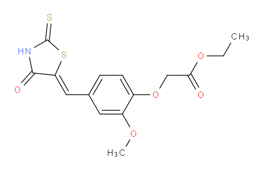 Ethyl 2-[2-methoxy-4-[(4-oxo-2-thioxo-5-thiazolidinylidene)methyl]phenoxy]acetate (ACI)