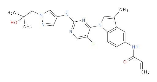 N-[1-[5-Fluoro-2-[[1-(2-hydroxy-2-methylpropyl)-1H-pyrazol-4-yl]amino]-4-pyrimidinyl]-3-methyl-1H-indol-5-yl]-2-propenamide (ACI)