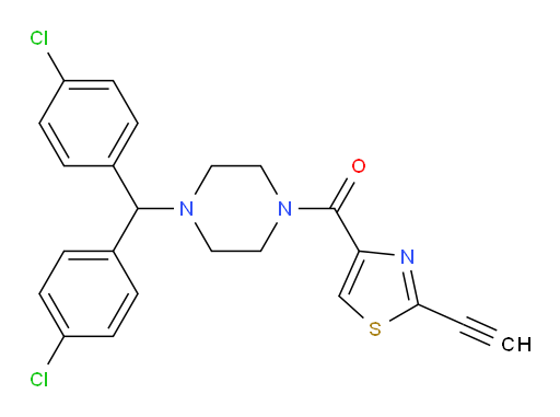 [4-[Bis(4-chlorophenyl)methyl]-1-piperazinyl](2-ethynyl-4-thiazolyl)methanone (ACI)