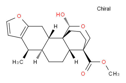 Methyl (1R,4R,4aR,6aS,7R,11aS,11bS)-5,6,6a,7,11,11a-hexahydro-1-hydroxy-7-methyl-3H-4,11b-propano-1H-furo[3′,2′:6,7]naphtho[1,2-c]pyran-4(4aH)-carboxylate (ACI)
