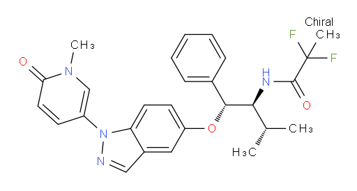N-[(1S)-1-[(R)-[[1-(1,6-Dihydro-1-methyl-6-oxo-3-pyridinyl)-1H-indazol-5-yl]oxy]phenylmethyl]-2-methylpropyl]-2,2-difluoropropanamide (ACI)