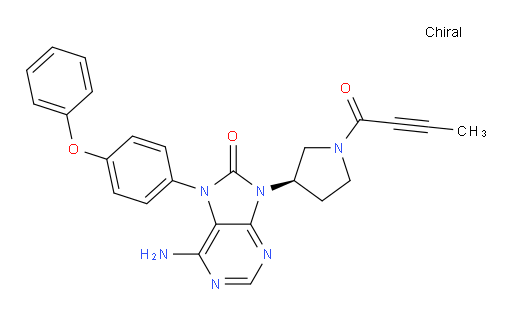 6-Amino-7,9-dihydro-9-[(3R)-1-(1-oxo-2-butyn-1-yl)-3-pyrrolidinyl]-7-(4-phenoxyphenyl)-8H-purin-8-one (ACI)