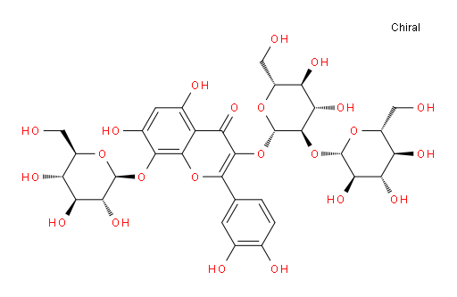2-(3,4-Dihydroxyphenyl)-3-[(2-O-β-D-glucopyranosyl-β-D-glucopyranosyl)oxy]-8-(β-D-glucopyranosyloxy)-5,7-dihydroxy-4H-1-benzopyran-4-one (ACI)