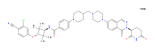 N-[trans-3-(3-Chloro-4-cyanophenoxy)-2,2,4,4-tetramethylcyclobutyl]-4-[4-[[4-[2-[(3S)-2,6-dioxo-3-piperidinyl]-1,2-dihydro-1-oxo-6-phthalazinyl]-1-piperazinyl]methyl]-1-piperidinyl]benzamide (ACI)