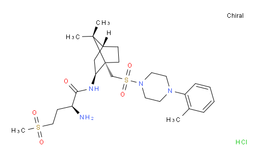 Butanamide, 2-amino-N-[7,7-dimethyl-1-[[[4-(2-methylphenyl)-1-piperazinyl]sulfonyl]methyl]bicyclo[2.2.1]hept-2-yl]-4-(methylsulfonyl)-, monohydrochloride, [1S-[1α,2α(R*),4β]]- (9CI)