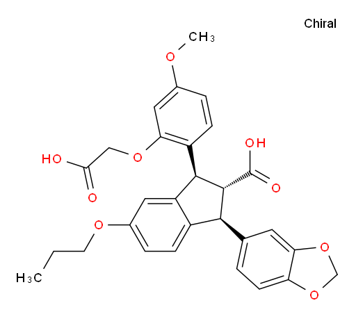 (1S,2R,3S)-1-(1,3-Benzodioxol-5-yl)-3-[2-(carboxymethoxy)-4-methoxyphenyl]-2,3-dihydro-5-propoxy-1H-indene-2-carboxylic acid (ACI)
