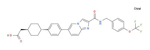 trans-4-[4-[2-[[[[4-(Trifluoromethoxy)phenyl]methyl]amino]carbonyl]imidazo[1,2-a]pyridin-6-yl]phenyl]cyclohexaneacetic acid (ACI)