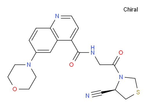 N-[2-[(4R)-4-Cyano-3-thiazolidinyl]-2-oxoethyl]-6-(4-morpholinyl)-4-quinolinecarboxamide (ACI)