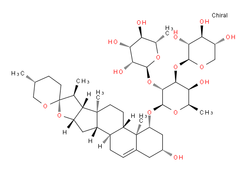 (2S,3R,4R,5R,6S)-2-(((2R,3R,4S,5S,6R)-5-hydroxy-2-(((2'R,4R,5'R,6R,6aR,6bS,8aS,8bR,9S,11aS,12aS,12bS)-4-hydroxy-5',6a,8a,9-tetramethyl-1,3,3',4,4',5,5',6,6a,6b,6',7,8,8a,8b,9,11a,12,12a,12b-icosahydrospiro[naphtho[2',1':4,5]indeno[2,1-b]furan-10,2'-pyran]-6-yl)oxy)-6-methyl-4-(((2S,3R,4S,5R)-3,4,5-trihydroxytetrahydro-2H-pyran-2-yl)oxy)tetrahydro-2H-pyran-3-yl)oxy)-6-methyltetrahydro-2H-pyran-3,4,5-triol