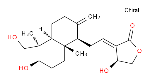 (S,E)-4-hydroxy-3-(2-((1R,4aS,5R,6R,8aS)-6-hydroxy-5-(hydroxymethyl)-5,8a-dimethyl-2-methylenedecahydronaphthalen-1-yl)ethylidene)dihydrofuran-2(3H)-one