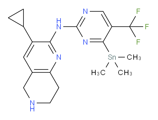 3-cyclopropyl-N-(5-(trifluoromethyl)-4-(trimethylstannyl)pyrimidin-2-yl)-5,6,7,8-tetrahydro-1,6-naphthyridin-2-amine