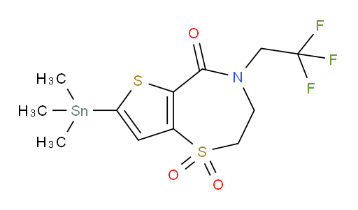 4-(2,2,2-trifluoroethyl)-7-(trimethylstannyl)-3,4-dihydrothieno[2,3-f][1,4]thiazepin-5(2H)-one 1,1-dioxide