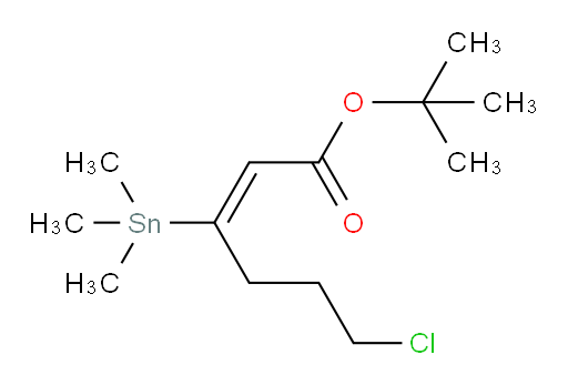(E)-叔丁基 6-氯-3-(三甲基锡基)己-2-烯酸酯