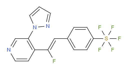 (Z)-4-(2-(3-(1H-pyrazol-1-yl)pyridin-4-yl)-2-fluorovinyl)(pentafluoromercapto)benzene