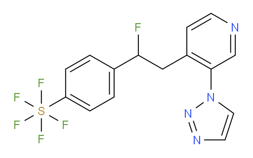 4-(2-(3-(1H-1,2,3-triazol-1-yl)pyridin-4-yl)-1-fluoroethyl)(pentafluoromercapto)benzene