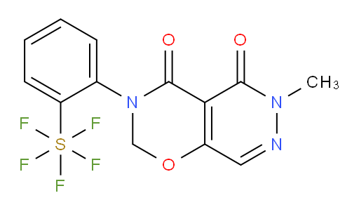 3-(2-(pentafluoromercapto)phenyl)-6-methyl-2H-pyridazino[4,5-e][1,3]oxazine-4,5(3H,6H)-dione
