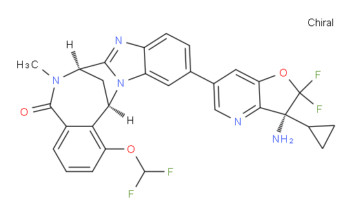 (7R,14R)-11-[(3R)-3-amino-3-cyclopropyl-2,2-difluoro-2,3-dihydrofuro[3,2-b]pyridin-6-yl]-1-(difluoromethoxy)-6,7-dihydro-6-methyl-7,14-Methanobenzimidazo[1,2-b][2,5]benzodiazocin-5(14H)--one