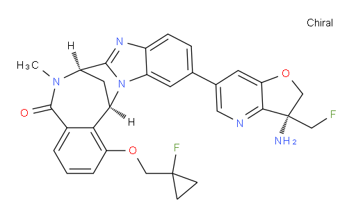(7R,14R)-11-[(3R)-3-amino-3-(fluoromethyl)-2,3-dihydrofuro[3,2-b]pyridin-6-yl]-1-[(1-fluoro-cyclopropyl)methoxy]-6,7-dihydro-6-methyl-7,14-Methanobenzimidazo[1,2-b][2,5]benzodiazocin-5(14H)--one