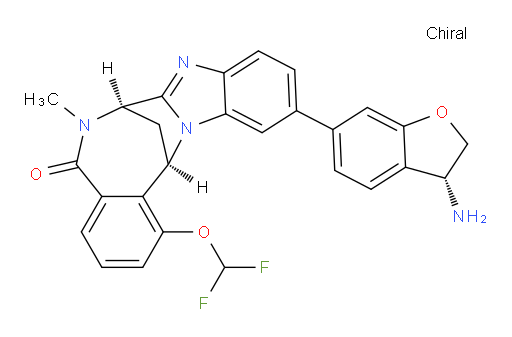 (7R,14R)-11-[(3R)-3-amino-2,3-dihydro-benzofuran-6-yl]-1-(difluoromethoxy)-6,7-dihydro-6-methyl-7,14-Methanobenzimidazo[1,2-b][2,5]benzodiazocin-5(14H)--one