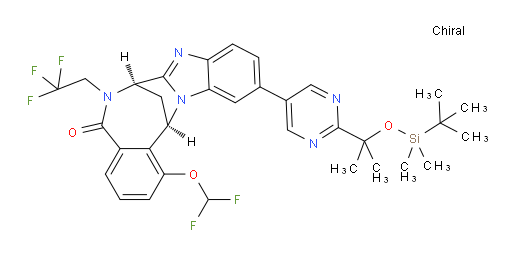 (7R,14R)-1-(difluoromethoxy)-11-[2-[1-[[(tert-butyl)dimethylsilyl]oxy]-1-methylethyl]pyrimidin-5-yl]-6,7-dihydro-6-(2,2,2-trifluoro-ethyl)-7,14-Methanobenzimidazo[1,2-b][2,5]benzodiazocin-5(14H)--one