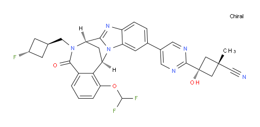 (1S,3s)-3-(5-((7R,14R)-1-(difluoromethoxy)-6-(((1r,3R)-3-fluorocyclobutyl)methyl)-5-oxo-5,6,7,14-tetrahydro-7,14-methanobenzo[f]benzo[4,5]imidazo[1,2-a][1,4]diazocin-11-yl)pyrimidin-2-yl)-3-hydroxy-1-methylcyclobutanecarbonitrile