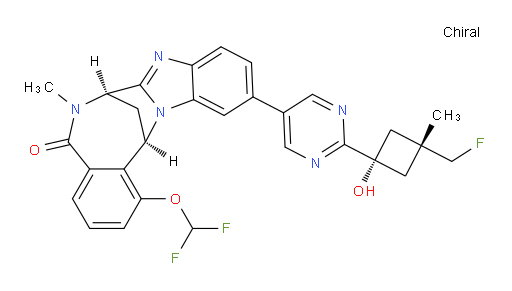 (7R,14R)-1-(difluoromethoxy)-11-(2-((1s,3S)-3-(fluoromethyl)-1-hydroxy-3-methylcyclobutyl)pyrimidin-5-yl)-6-methyl-6,7-dihydro-7,14-methanobenzo[f]benzo[4,5]imidazo[1,2-a][1,4]diazocin-5(14H)-one