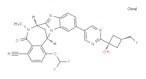 (7R,14R)-1-(difluoromethoxy)-11-(2-((1s,3S)-3-(fluoromethyl)-1-hydroxycyclobutyl)pyrimidin-5-yl)-6-methyl-5-oxo-5,6,7,14-tetrahydro-7,14-methanobenzo[f]benzo[4,5]imidazo[1,2-a][1,4]diazocine-4-carbonitrile