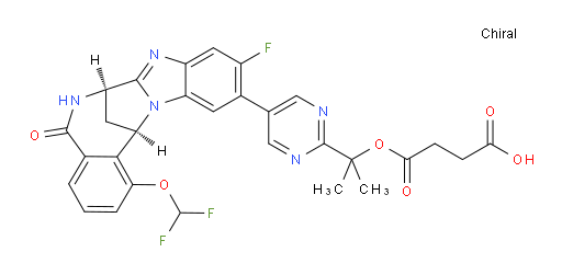 Butanedioic acid 1-[1-[5-[(7R,14R)-1-(difluoromethoxy)-10-fluoro-5,6,7,14-tetrahydro-5-oxo-7,14-methanobenzimidazo[1,2-b][2,5]benzodiazocin-11-yl]pyrimidin-2-yl]-1-methylethyl] ester