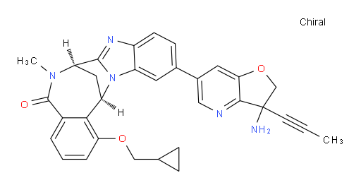 (7R,14R)-11-[3-amino-2,3-dihydro-3-(1-propyn-1-yl)-furo[3,2-b]pyridin-6-yl]-1-(cyclopropylmethoxy)-6,7-dihydro-6-methyl-7,14-Methanobenzimidazo[1,2-b][2,5]benzodiazocin-5(14H)--one