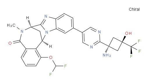 (7R,14R)-11-[2-[trans-1-amino-3-hydroxy-3-(trifluoromethyl)cyclobutyl]pyrimidin-5-yl]-1-(difluoromethoxy)-6,7-dihydro-6-methyl-7,14-Methanobenzimidazo[1,2-b][2,5]benzodiazocin-5(14H)--one